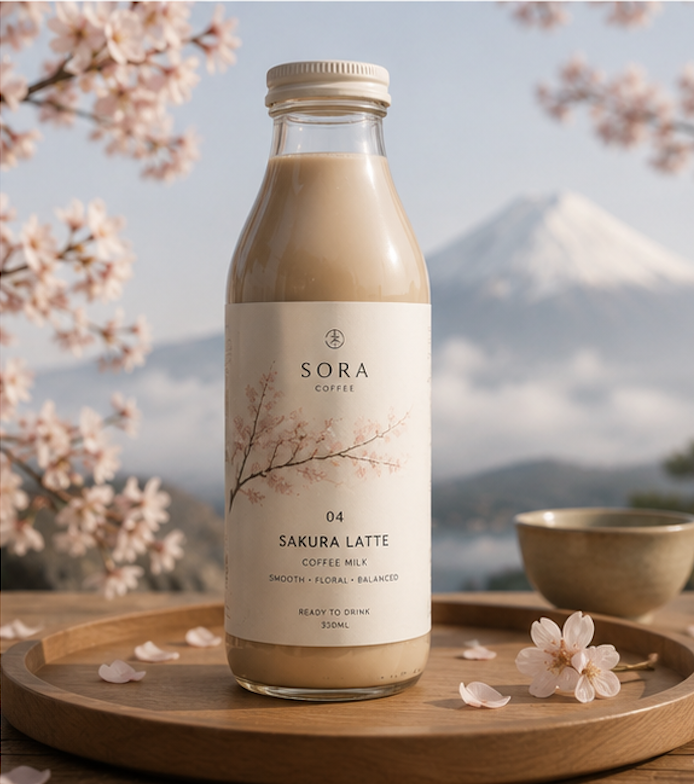 Sakura Iced Latte Container
